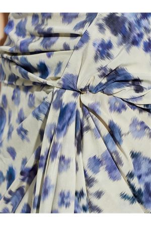 Gonna Corta Drappeggiata Ovia In Seta Stretch Con Stampa ISABEL MARANT | JU0422FCD1J11I30BU